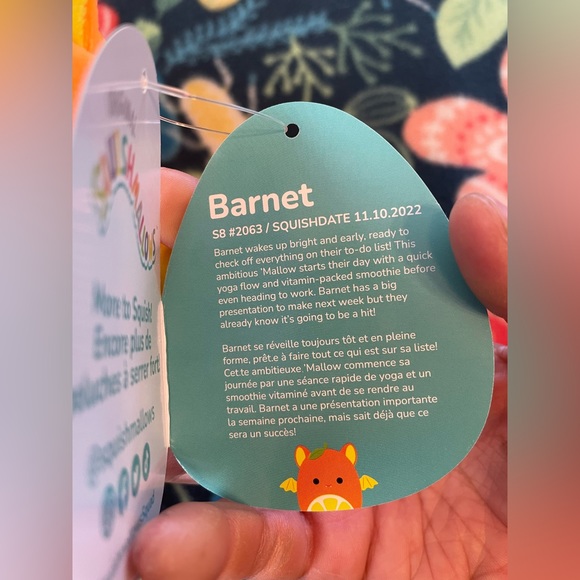 BARNET the 8” orange fruit bat squishmallow - Picture 4 of 4